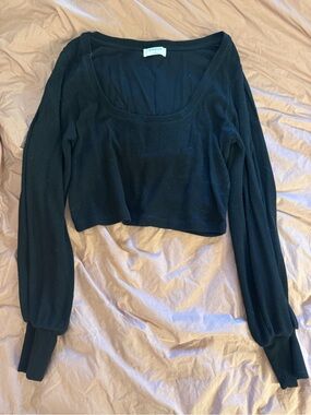 Babaton cropped long sleeve sweater